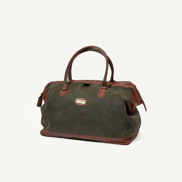 麂皮面手提行李袋